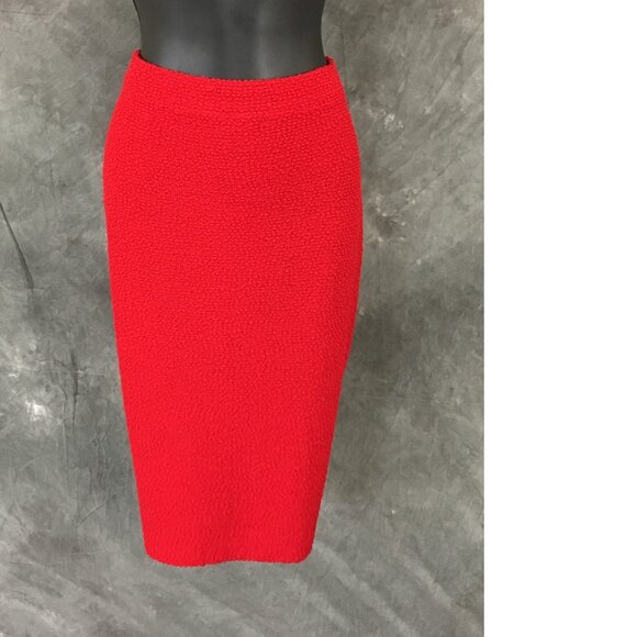 BEAUTIFUL St John collection knit red jacket skirt suit size 4 6 - Picture 8 of 9